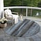 Homeroots 8' Blue Gray And Charcoal Round Botanical Leaves Washable Indoor Outdoor Area Rug 581938 - alternate 2