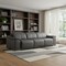Homeroots 107" Dark Gray Top Grain Leather Reclining USB Sofa 643712 - alternate 2