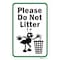 Signmission Please Do Not Litter, Heavy-Gauge Aluminum Rust Proof Parking Sign, 18" x 24", A-1824-24878 A-1824-24878 - alternate 2