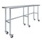 Amgood 18in D x 84in L Stainless Steel Open Base Table, 3in Casters AMG WT-1884-RCB-WHEELS-Z - alternate 1