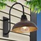 Jonathan Y Stanley 12.25" 1-Light Farmhouse Industrial Iron LED Gooseneck Arm Outdoor Sconce, Wood Finish/Copper JYL7614G - alternate 3