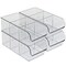 Azar Displays Stackable Clear Storage Bin with Removable Dividers, 4PK 556750-4PK - alternate 1