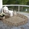 Homeroots 8' Chocolate Beige And Gray Round Oriental Washable Indoor Outdoor Area Rug 605237 - alternate 4