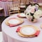 Smarty Had A Party 10.25" White with Red and Gold Chord Rim Plastic Dinner Plates (120 Plates), 120PK 620BG-CASE - alternate 1