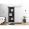 Vdomdoors Sturdy Barn Door 42 x 80in, Matte Black W/ Frosted Glass, 8FT Rail Hangers Heavy Hardware Set SETE6933BD-B-BLK-42 - alternate 1