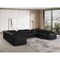 Homeroots Black Italian Leather Power Reclining U Shaped Ten Piece Corner Sectional With Console 632583 - alternate 2