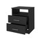 Homeroots 20" Black Wood Two Drawer Nightstand 534893 - alternate 2