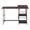 Homeroots 47" Espresso and Black Wood and Metal Corner Trestle Computer Desk 489992 - alternate 1