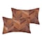Homeroots Set of Two 12" X 20" Tan Chevron Cowhide Lumbar Throw Pillows, 2PK 544588 - alternate 2