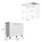 Homeroots 39" White Accent Cabinet With Two Shelves 526346 - alternate 3