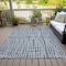 Homeroots 8' X 10' Navy Blue And Ivory Striped Washable Indoor Outdoor Area Rug 583447 - alternate 2