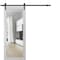 Sartodoors Sturdy Barn Door Clear Tempered Glass, Lucia 2166 White Silk, 6.6FT Black Rail Hangers Heavy Hardw LUCIA2166BD-B-WS-30 - alternate 1