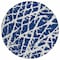 Homeroots 8' Blue And White Round Abstract Washable Indoor Outdoor Area Rug 559636 - alternate 2