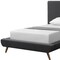 Homeroots Charcoal Solid Wood Twin Upholstered Linen Bed 544840 - alternate 2