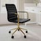 Martha Stewart Taytum Upholstered Office Chair in Black/Polished Brass CH-142370-BK-GLD-MS - alternate 2