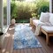 Homeroots 8' Runner Ivory Blue and Gray Abstract Washable Non Skid Indoor Outdoor Runner Rug 559587 - alternate 2