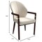 Leisuremod Opaline Series Elegant Wooden Dining Chair in Brown/Cream, 2PK OC24BRCR2 - alternate 2