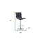 Homeroots Set of Two Black and Silver Faux Leather and Metal Low Back Adjustable Height Bar Chairs, 2PK 555042 - alternate 2