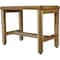 Homeroots Compact Rectangular Teak Shower Outdoor Bench With Shelf In Natural Finish 376748 - alternate 2