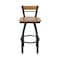 Holland Bar Stool Co Revelle 36in Swivel Extra Tall Bar Stool, Black Wrinkle Finish, Medium Back and Medium Maple Seat 881 - alternate 2