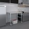 Amgood 30in D x 48in L Stainless Steel Open Base Table, 3in Casters AMG WT-3048-RCB-WHEELS-Z - alternate 2