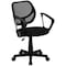 Flash Furniture Mesh Task Chair, 15-1/2" to 19-1/2", Fixed Arms, Black WA-3074-BK-A-GG - alternate 1