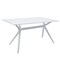 Homeroots 47" White Wood and Heavy Duty Plastic Trestle Base Dining Table 555180 - alternate 2