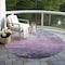 Homeroots 8' Lavender And Lilac Round Striped Washable Indoor Outdoor Area Rug 610897 - alternate 2