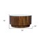 Homeroots 36" Brown Genuine Marble And Solid Wood Round Drum Coffee Table 606251 - alternate 2