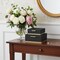 Homeroots Set of Two Black And Gold Striped Square Nesting Storage Boxes With Lids, 2PK 712928 - alternate 2