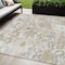 Homeroots 5' X 8' Ivory Beige And Linen Floral Washable Indoor Outdoor Area Rug 611193 - alternate 1