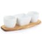Gibson Elite Gracious Dining 4 Piece Fine Ceramic Tidbit Dish Set with Acacia Wood Base 127272.04 - alternate 2