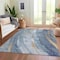 Homeroots 5' X 8' Blue Gold And Ivory Abstract Washable Indoor Outdoor Area Rug 617426 - alternate 2
