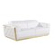 Homeroots 89" White And Silver Leather Sofa 551594 - alternate 2