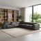 Homeroots Gray Italian Leather Power Reclining U Shaped Seven Piece Corner Sectional With Console 366358 - alternate 2