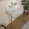 Whitehaus Collection 22 in Console Sink With Semi-Circular Bowl, Single Faucet Drilling, Brass Leg Supports and Overflow WHV022-L32-3H-PN - alternate 2