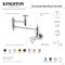 Kingston Brass Wall Mount Pot Filler Faucet with Knurled Handle, Brushed Brass KS3107RKX - alternate 2