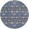 Homeroots 8' Navy Blue Brown And Beige Round Floral Washable Indoor Outdoor Area Rug 605433 - alternate 3