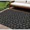 Homeroots 10' X 14' Black And Ivory Geometric Washable Indoor Outdoor Area Rug 596721 - alternate 1