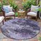 Homeroots 8' Purple And Ivory Round Abstract Washable Indoor Outdoor Area Rug 630647 - alternate 2