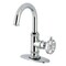 Kingston Brass One-Handle Single-Hole Bathroom Faucet with Deck Plate and Push Pop-Up Drain, Polished Chrome KSD2211RX - alternate 1