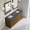 James Martin Vanities Bellshire 72" Dbl Vanity, Honey Oak w/ 3 CM Parisien Bleu Silestone Top w/FreePower Wireless Charger 660-V72-HNO-FPBL - alternate 2