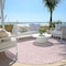 Homeroots 8' Pink And Silver Round Geometric Washable Indoor Outdoor Area Rug 594493 - alternate 3