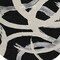 Homeroots 8' Black Ivory And Gray Round Abstract Washable Indoor Outdoor Area Rug 599108 - alternate 2