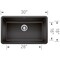 Blanco Precis SILGRANIT 30in Single Bowl Undermount Kitchen Sink - Anthracite 442534 - alternate 2