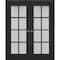 Sartodoors Sliding French Double Pocket Doors with Frosted Glass 72x84 (2* 36x84) Solid Core Modern Interior VEREGIO7412DP-ANT-7284 - alternate 1