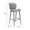 Homeroots 30" Gray And Black Faux Leather And Steel Low Back Bar Height Bar Chair 555733 - alternate 3