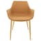 Leisuremod Markley Modern Leather Dining Arm Chair with Gold Metal Legs, Light Brown, 4PK ECG26BR4 - alternate 2