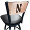 Holland Bar Stool Co 25" Blk Wrinkle Northwestern Swivel Bar Stool, Laser Engraved Back L03825BWMedMplANthwstBlkVinyl - alternate 1