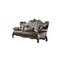 Homeroots 46" Platinum Faux Leather Curved Sofa And Toss Pillows 348644 - alternate 1